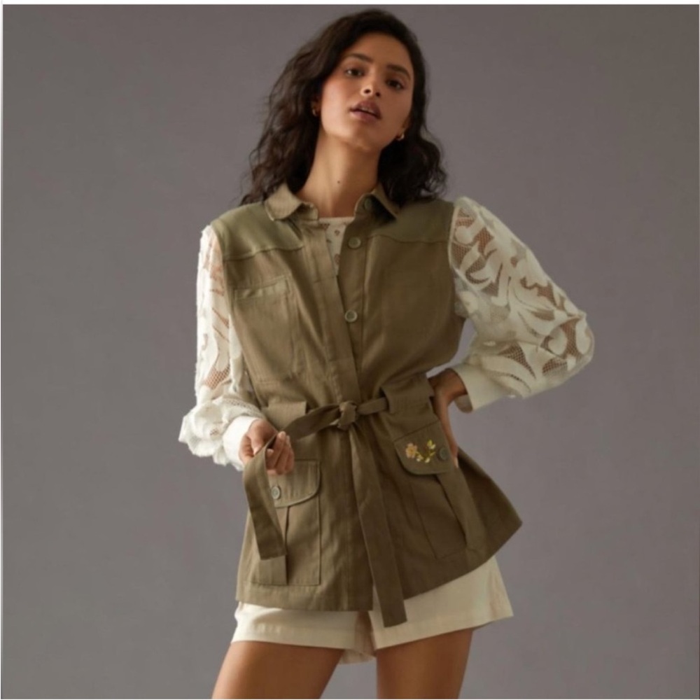 NWT Anthropologie green vest